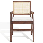 Walnut/Black/White/Natural Rattan Back Armchair, Single Seat