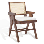 Walnut/Black/White/Natural Rattan Back Armchair, Single Seat