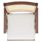 Walnut/Black/White/Natural Rattan Back Armchair, Single Seat