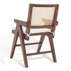 Walnut/Black/White/Natural Rattan Back Armchair, Single Seat