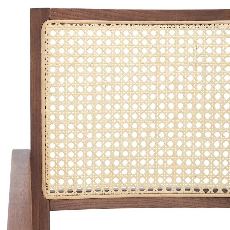 Walnut/Black/White/Natural Rattan Back Armchair, Single Seat
