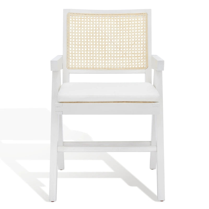 Walnut/Black/White/Natural Rattan Back Armchair, Single Seat