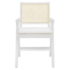 Walnut/Black/White/Natural Rattan Back Armchair, Single Seat