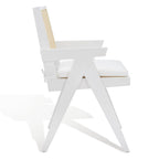 Walnut/Black/White/Natural Rattan Back Armchair, Single Seat