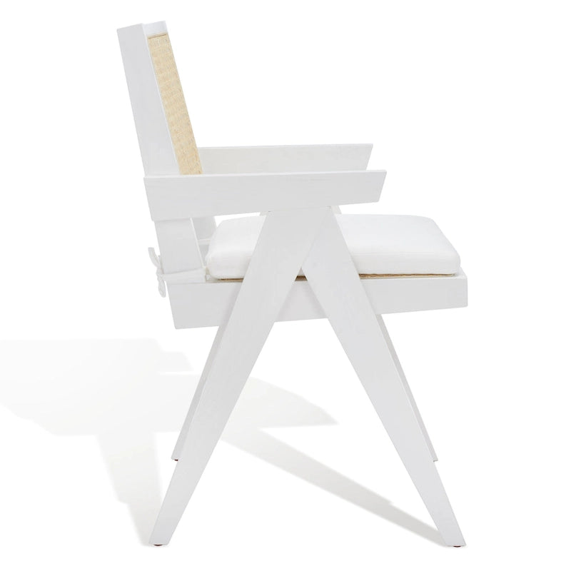Walnut/Black/White/Natural Rattan Back Armchair, Single Seat