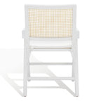 Walnut/Black/White/Natural Rattan Back Armchair, Single Seat