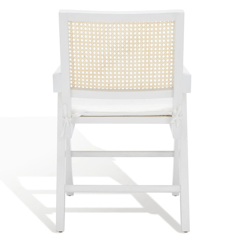 Walnut/Black/White/Natural Rattan Back Armchair, Single Seat