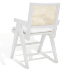 Walnut/Black/White/Natural Rattan Back Armchair, Single Seat