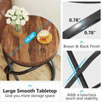 White & Gold Round End Table / Nightstand – 1 Person