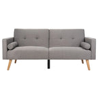 Dark Grey & Navy Foldable Futon Bed with Pillow, 1-Person