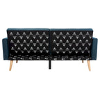 Dark Grey & Navy Foldable Futon Bed with Pillow, 1-Person