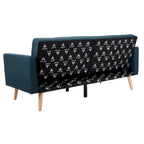 Dark Grey & Navy Foldable Futon Bed with Pillow, 1-Person