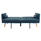 Dark Grey & Navy Foldable Futon Bed with Pillow, 1-Person