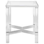 Silver Acrylic & Glass Accent Side Table, 20"W x 20"D x 24"H, 1-Person