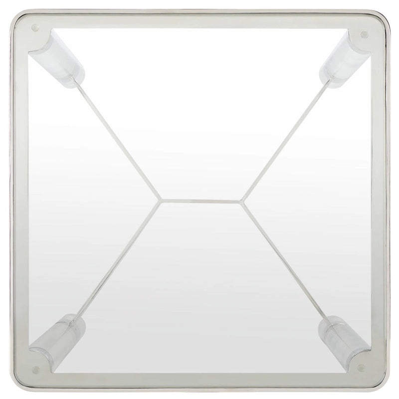 Silver Acrylic & Glass Accent Side Table, 20"W x 20"D x 24"H, 1-Person