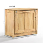 Natural Murphy Cabinet Bed, Twin/Full, 1-Person, Solid Hardwood