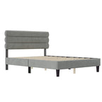 Light Grey / Green / Dark Grey Upholstered Queen Bed Frame with Headboard – 1 Person