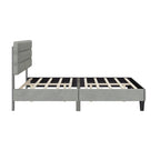 Light Grey / Green / Dark Grey Upholstered Queen Bed Frame with Headboard – 1 Person
