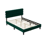 Light Grey / Green / Dark Grey Upholstered Queen Bed Frame with Headboard – 1 Person