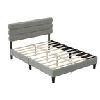 Light Grey / Green / Dark Grey Upholstered Queen Bed Frame with Headboard – 1 Person