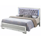 Silver Champagne Upholstered Full Panel Bed, Sleeps 1