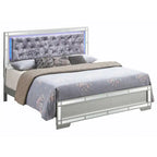 Silver Champagne Upholstered Full Panel Bed, Sleeps 1