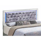 Silver Champagne Upholstered Full Panel Bed, Sleeps 1
