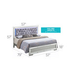 Silver Champagne Upholstered Full Panel Bed, Sleeps 1