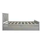 Grey / White Platform Bed with 4 Storage Drawers, King / Queen
