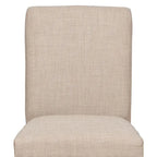 Beige & Black Upholstered Dining Side Chairs, Set of 2, Cross Base