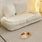 Pink / White / Grey Foldable Floor Sofa, 5-Position Adjustable, 1-Person