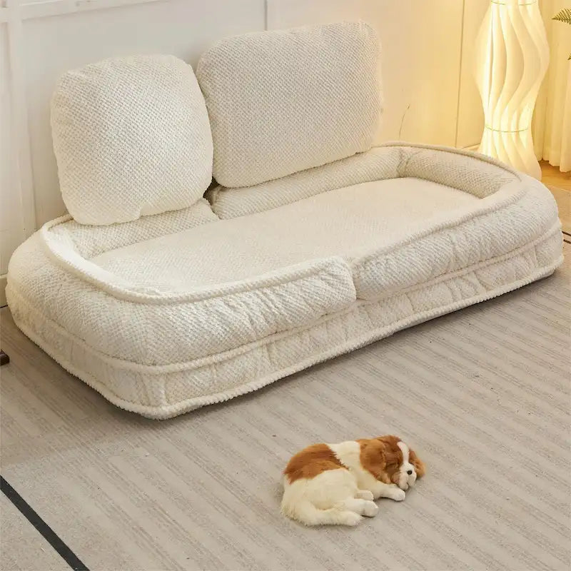 Pink / White / Grey Foldable Floor Sofa, 5-Position Adjustable, 1-Person