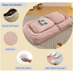 Pink / White / Grey Foldable Floor Sofa, 5-Position Adjustable, 1-Person