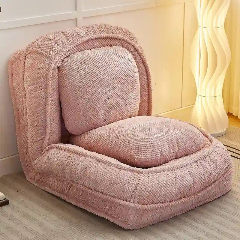Pink / White / Grey Foldable Floor Sofa, 5-Position Adjustable, 1-Person