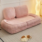 Pink / White / Grey Foldable Floor Sofa, 5-Position Adjustable, 1-Person
