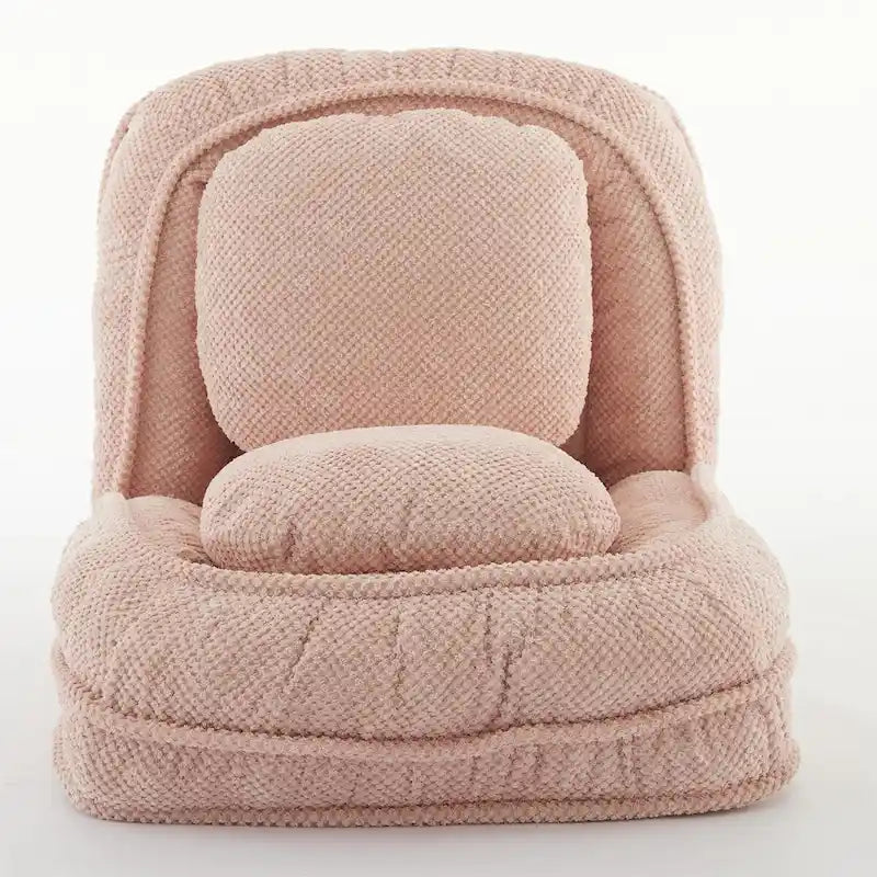 Pink / White / Grey Foldable Floor Sofa, 5-Position Adjustable, 1-Person