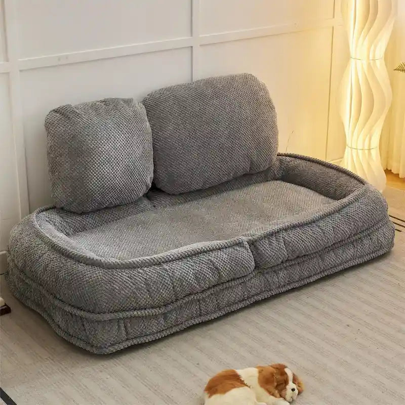 Pink / White / Grey Foldable Floor Sofa, 5-Position Adjustable, 1-Person