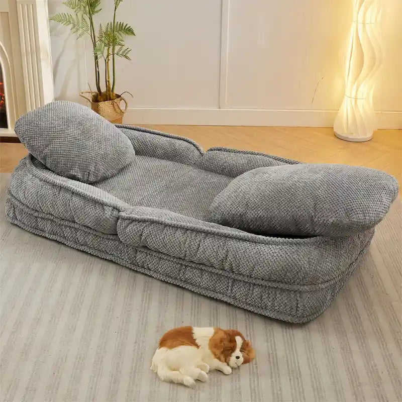 Pink / White / Grey Foldable Floor Sofa, 5-Position Adjustable, 1-Person