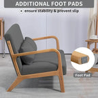 Dark Gray / Light Gray / Beige Mid-Century Linen Accent Sofa, 2-Seater