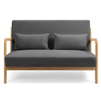 Dark Gray / Light Gray / Beige Mid-Century Linen Accent Sofa, 2-Seater