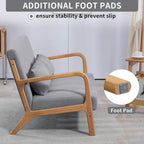 Dark Gray / Light Gray / Beige Mid-Century Linen Accent Sofa, 2-Seater