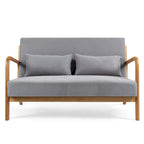 Dark Gray / Light Gray / Beige Mid-Century Linen Accent Sofa, 2-Seater