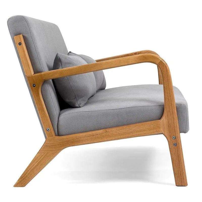 Dark Gray / Light Gray / Beige Mid-Century Linen Accent Sofa, 2-Seater