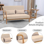 Dark Gray / Light Gray / Beige Mid-Century Linen Accent Sofa, 2-Seater