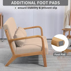 Dark Gray / Light Gray / Beige Mid-Century Linen Accent Sofa, 2-Seater