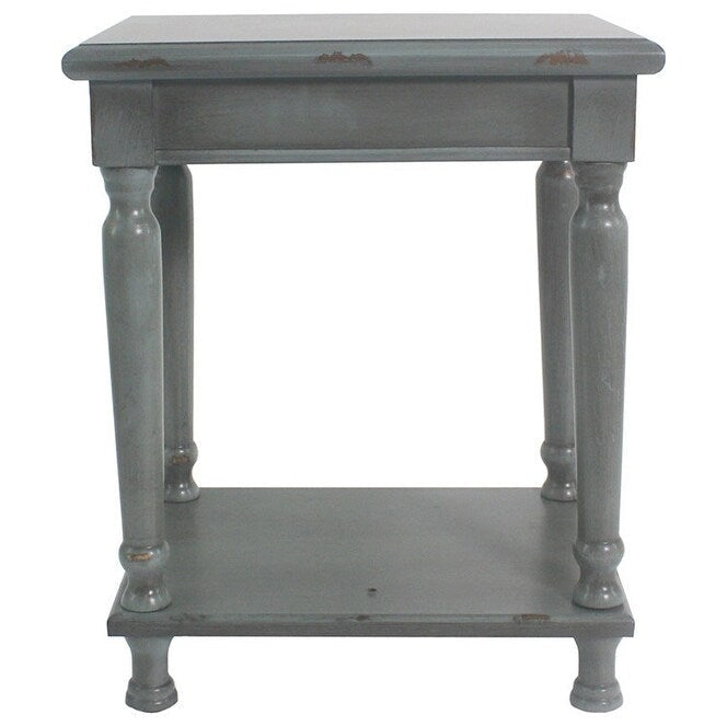 Solid Wood Accent End Table, 6 Colors, Carved Leg Style