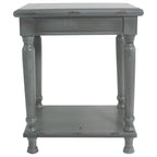 Solid Wood Accent End Table, 6 Colors, Carved Leg Style