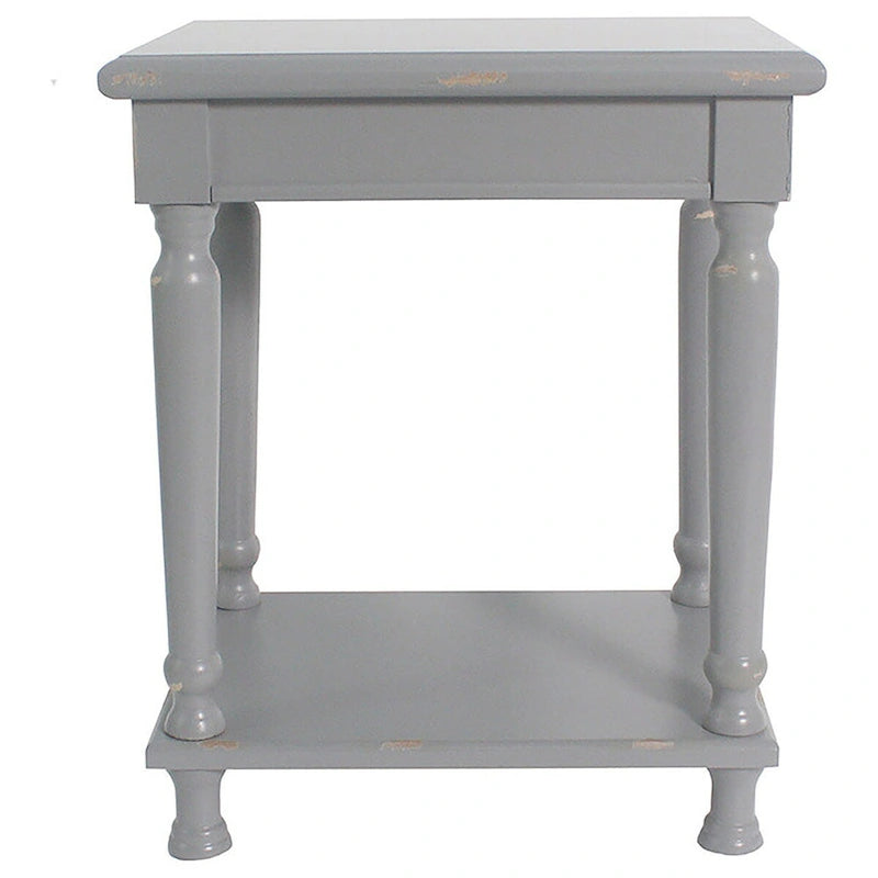 Solid Wood Accent End Table, 6 Colors, Carved Leg Style