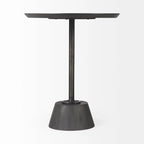 Black / Cream Round Pedestal Side Table, 1-Person, 24"H x 20"W x 20"D