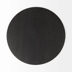 Black / Cream Round Pedestal Side Table, 1-Person, 24"H x 20"W x 20"D